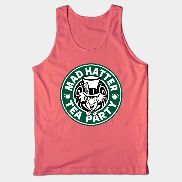 Mad Hatter Tea Party Tank Top by Ellador